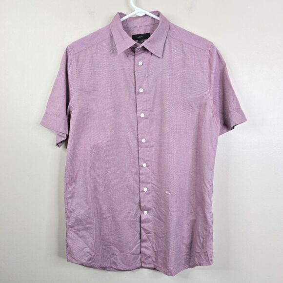 Diesel Mens Short Sleeve Embroidered Logo Button Down Shirt Small - Picture 1 of 7